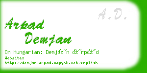 arpad demjan business card